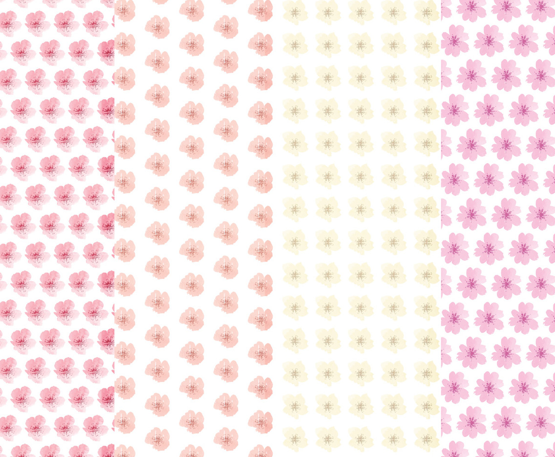 Cute Flower Vector Pattern Set