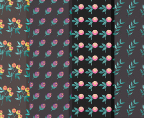 Moody Flower Vector Pattern Set