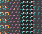 Moody Flower Vector Pattern Set