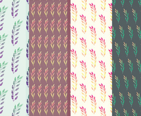 Colorful Branches Vector Pattern Set
