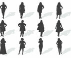 Fat Women Silhouettes Vector