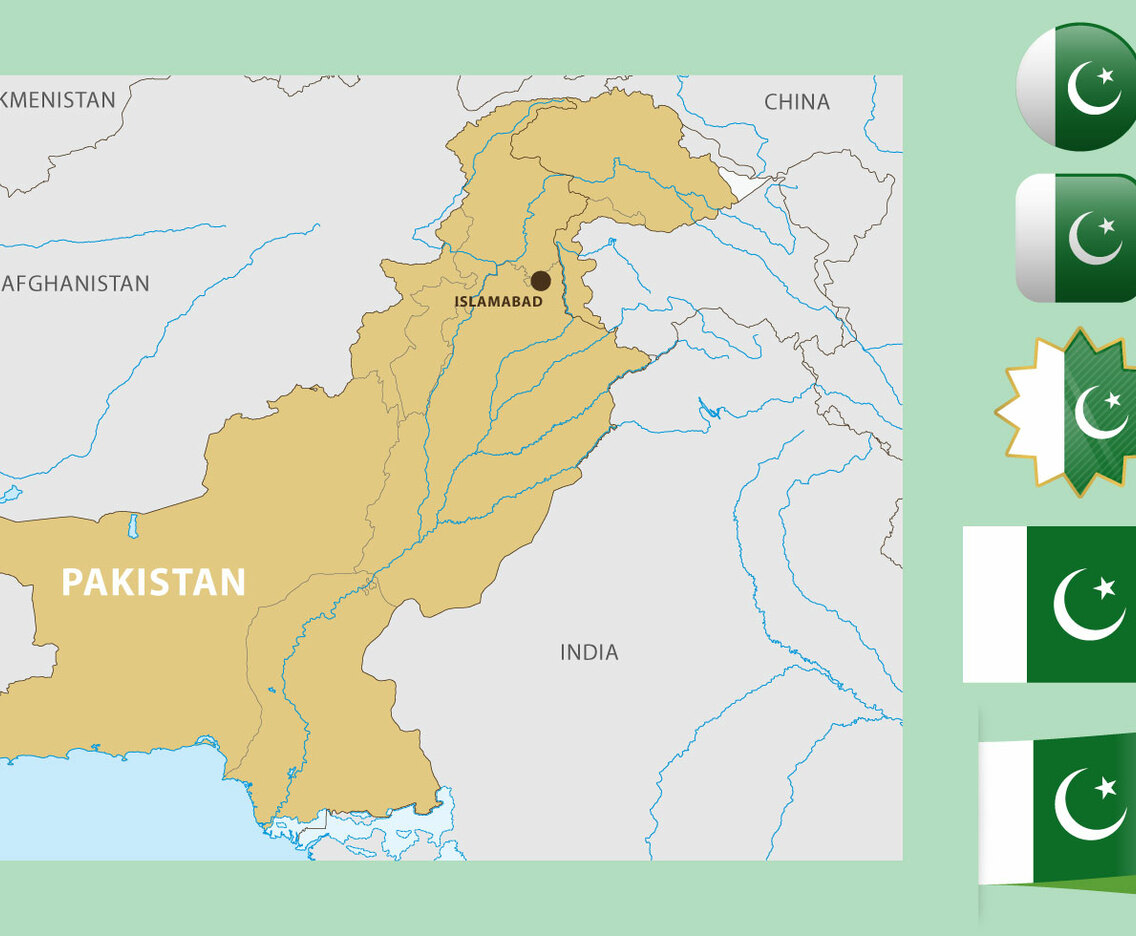 Pakistan Map And Flags