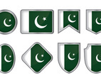 Pakistan Flag Badge Vectors