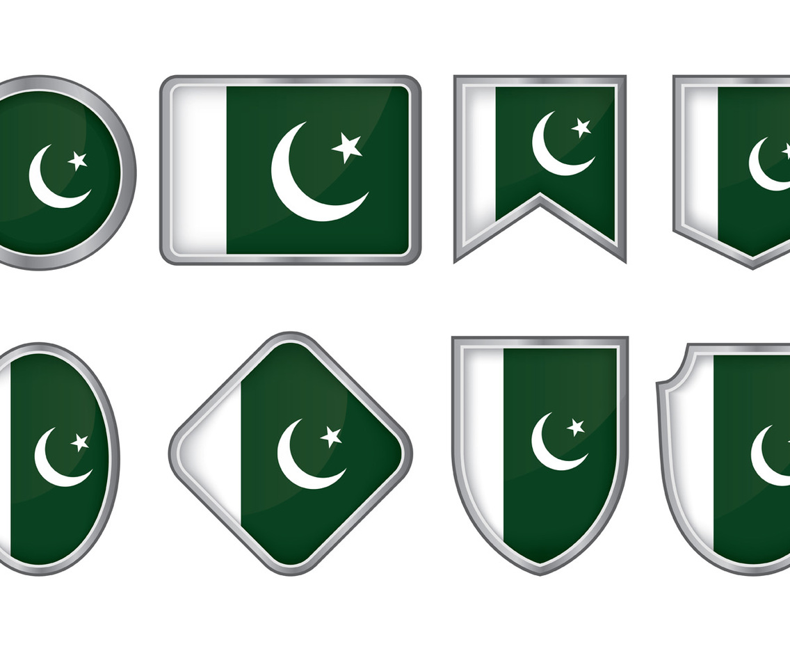 Pakistan Flag Badge Vectors
