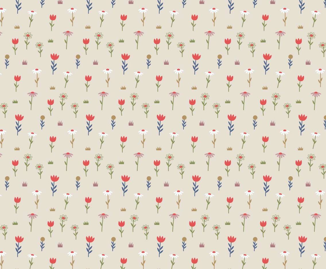Pastel Flowers Pattern Background