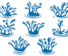 Set Of Water Splash Vector
