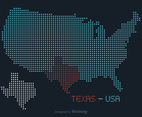 Free USA Texas Dotted Vector Map