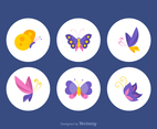 Free Colorful Papillon Vector Set