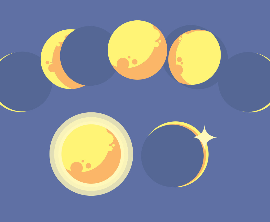 Moon Phase Vector Set