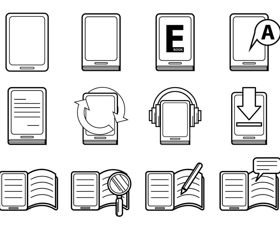 E-Book And E-Reader Icon Vector
