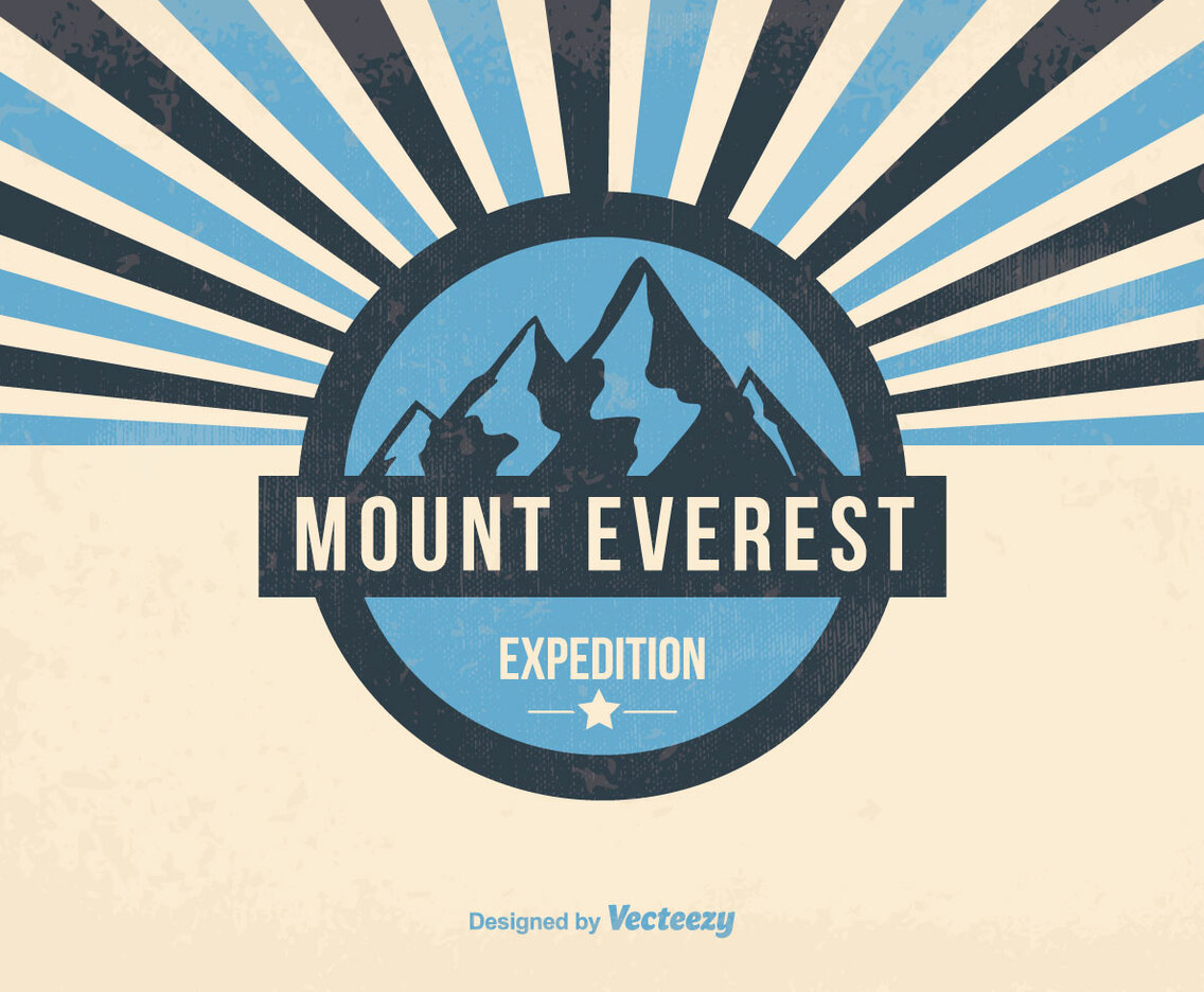 Mount Everest Retro Illustration