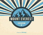 Mount Everest Retro Illustration