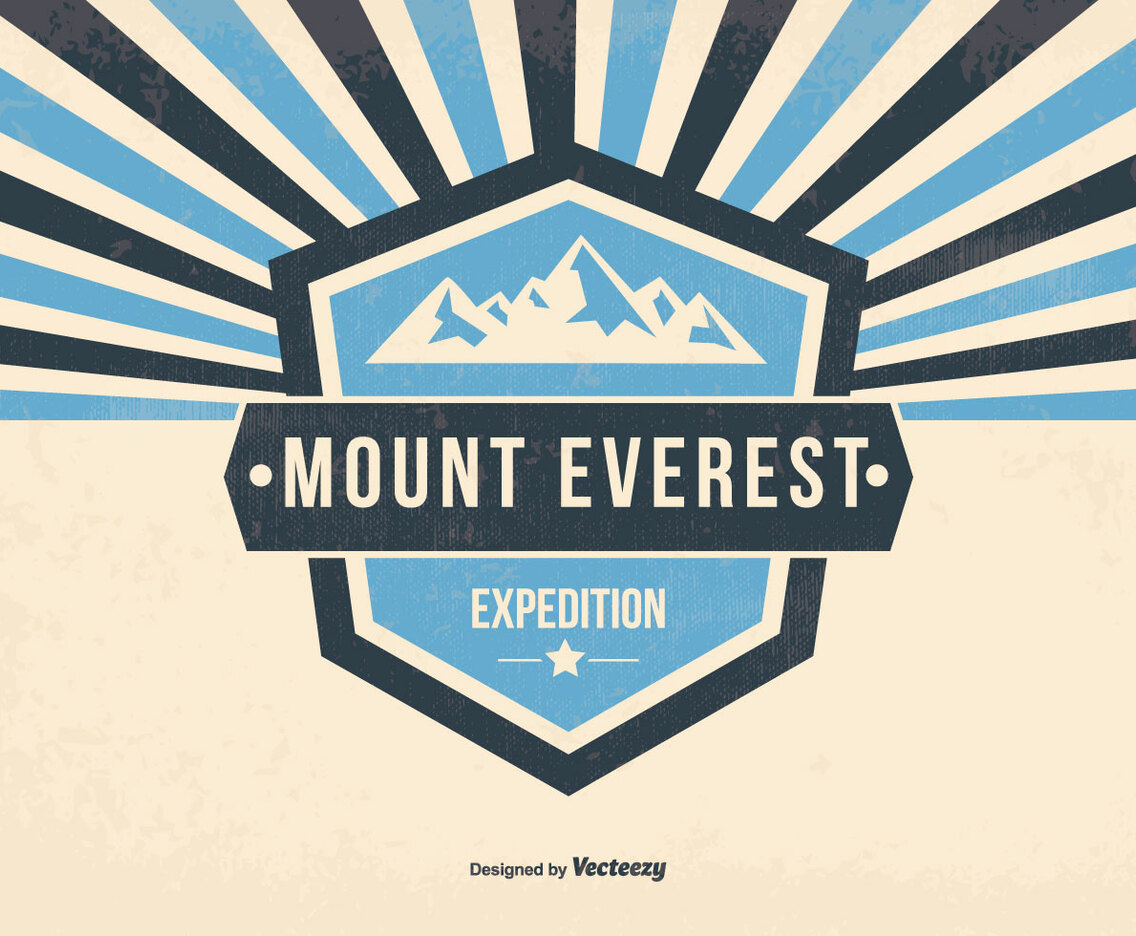 Mount Everest Retro Illustration