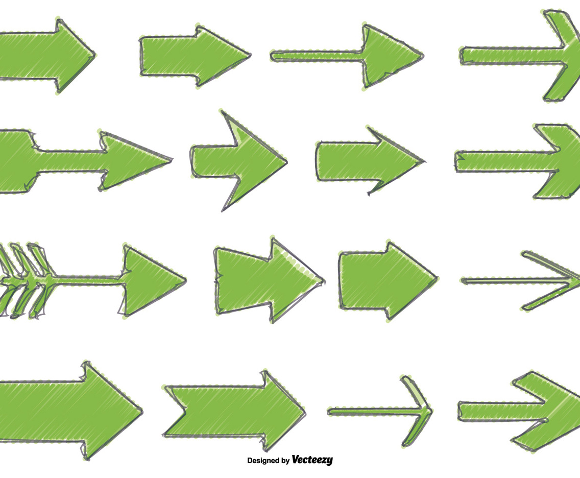 Hand Drawn Sketchy Arrow Set