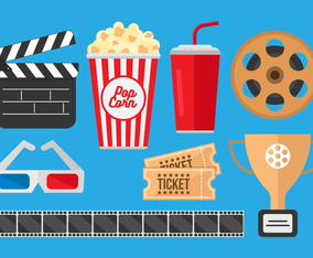 Free Pop Corn Box and Movie Cinema Vectors