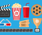 Free Pop Corn Box and Movie Cinema Vectors