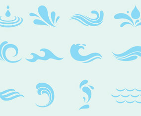 Vector Agua Wave And Splash Icons