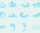 Vector Agua Wave And Splash Icons