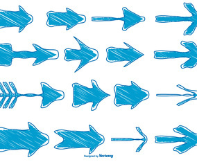 Messy Hand Drawn Arrow Set