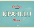 Kipahulu Hawaii Retro Greeting Illustration