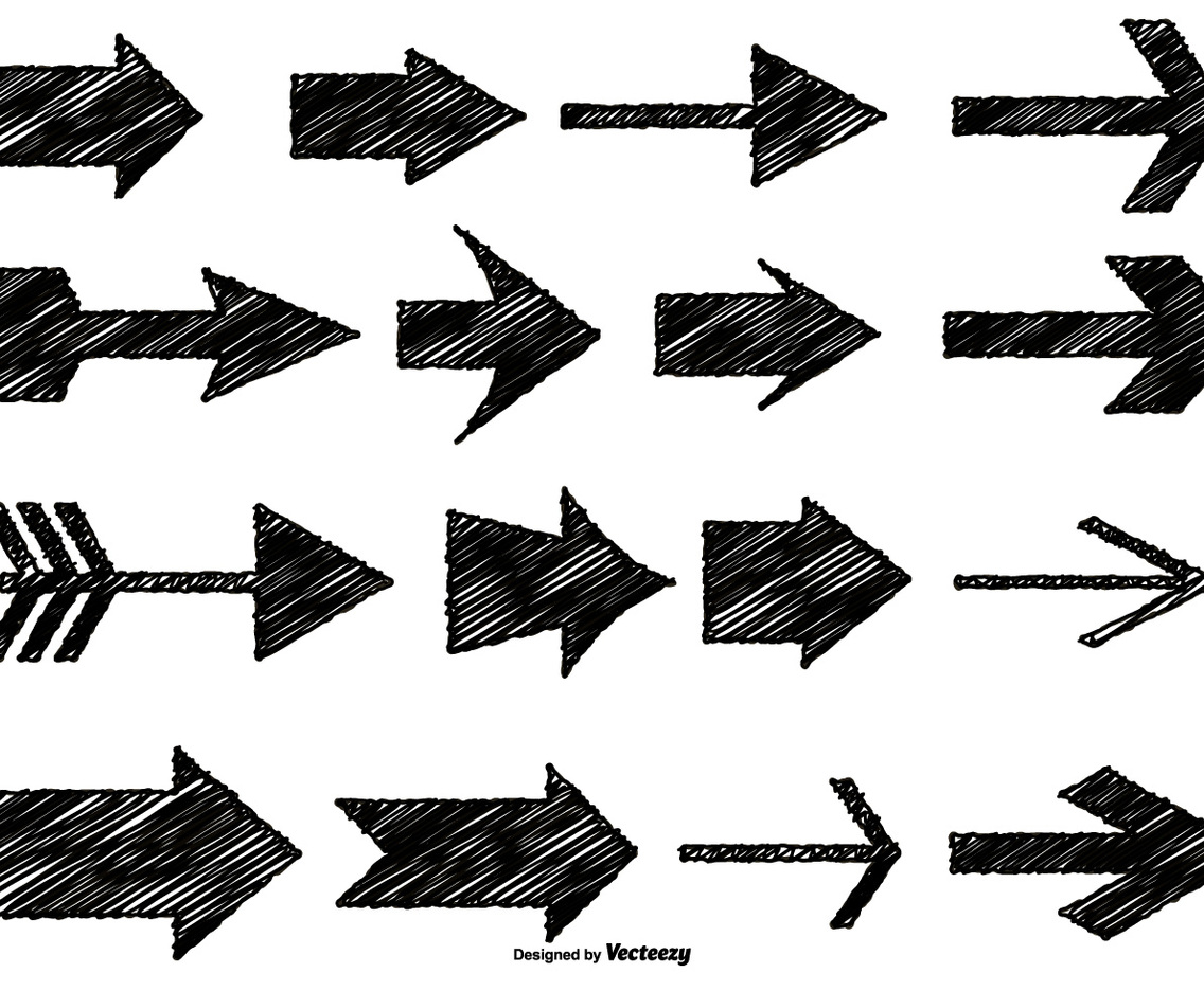 Messy Sketch Style Arrows
