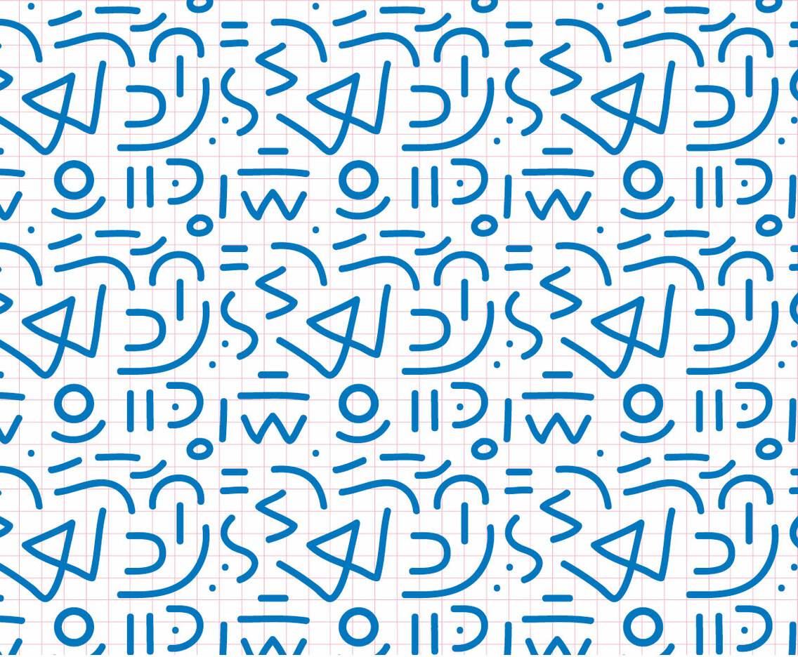 Blue Outline Abstract Pattern