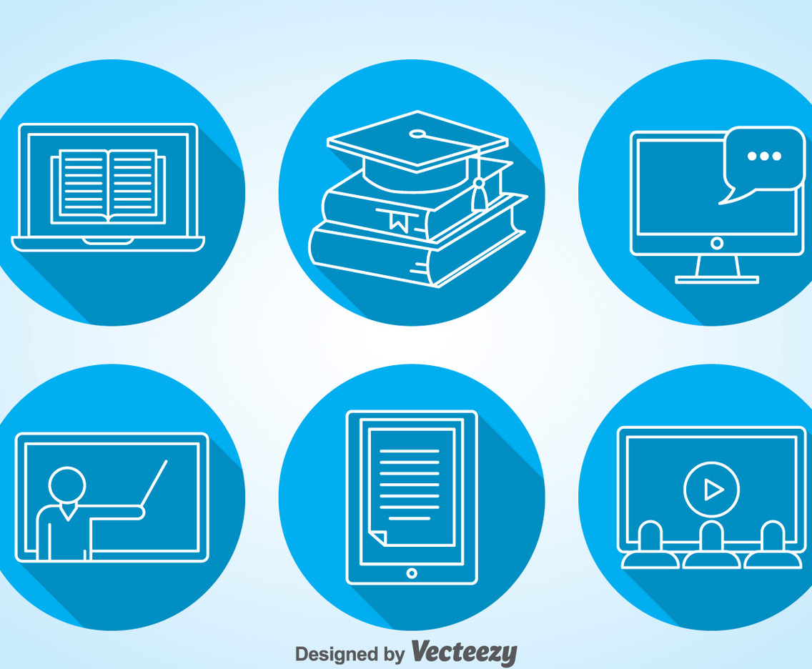 Online Education Icons Vector