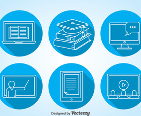 Online Education Icons Vector