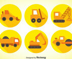 Construction Machinery Flat Icons