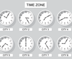 Free Time Zone Clock Vector
