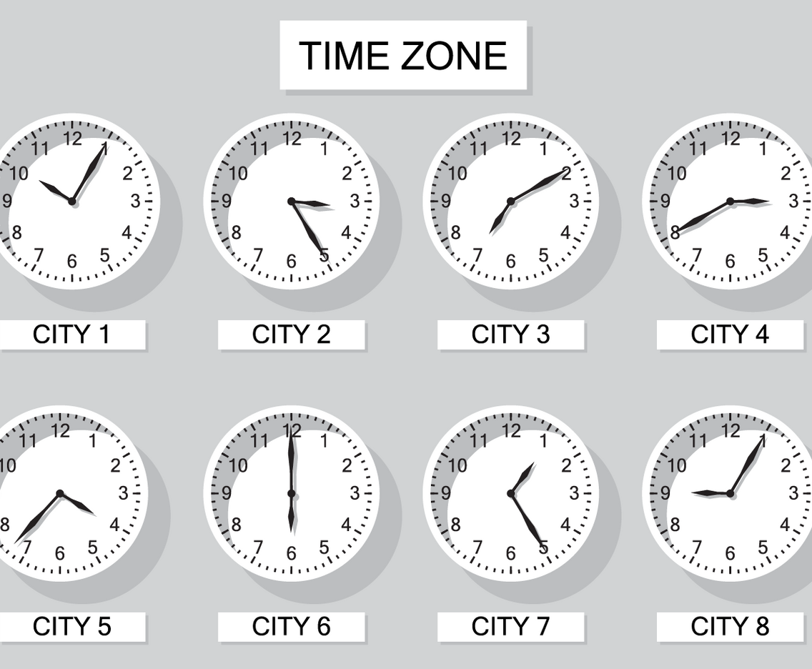 Free Time Zone Clock Vector