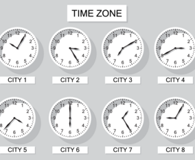 Free Time Zone Clock Vector