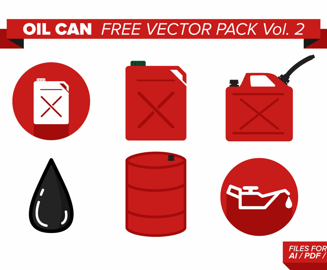 Oil Can Free Vector Pack Vol. 2
