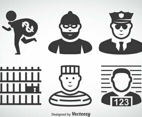 Criminal Icons Vector