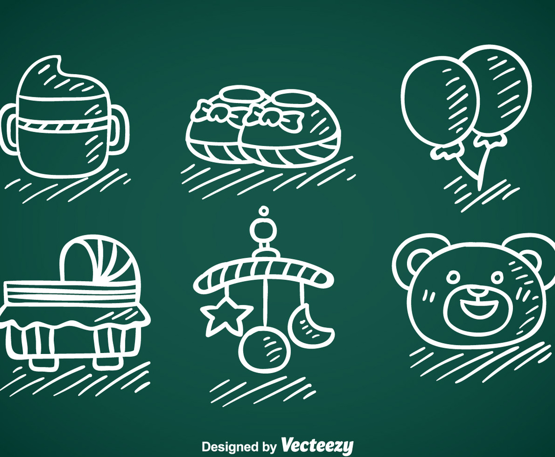 Kids And Baby Stuff Hand Draw Vector