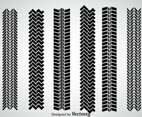 Tire Marks Vector Set