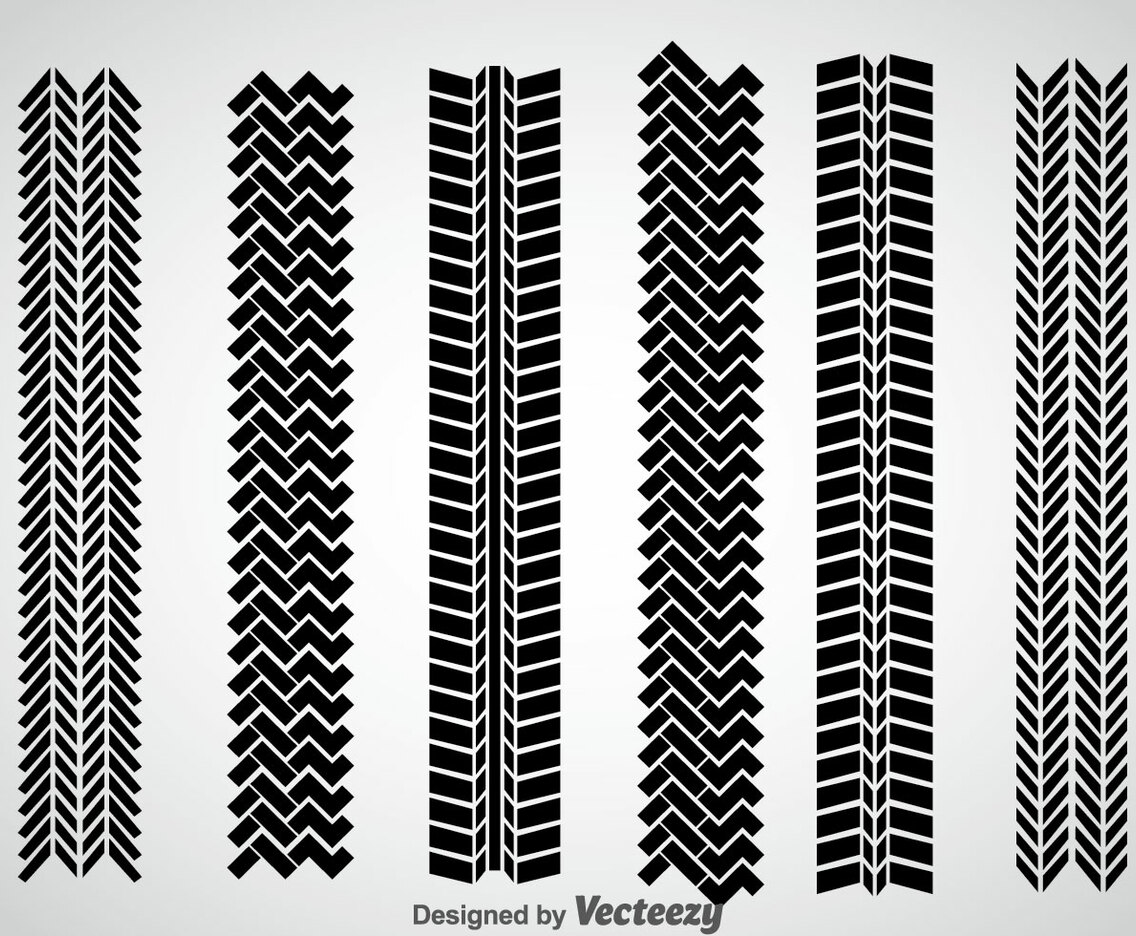 Tire Marks Vector Set