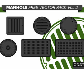 Manhole Free Vector Pack Vol. 2