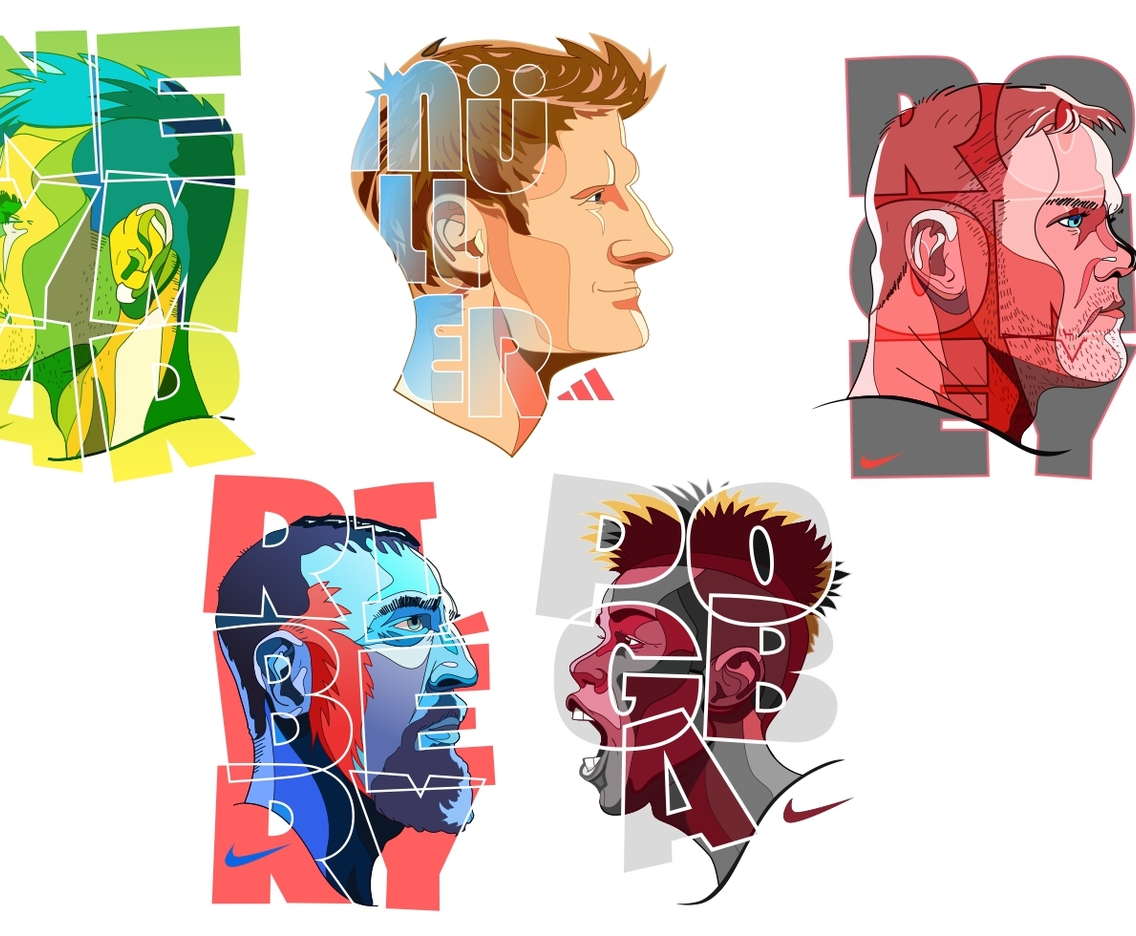 Colorful superstar football player