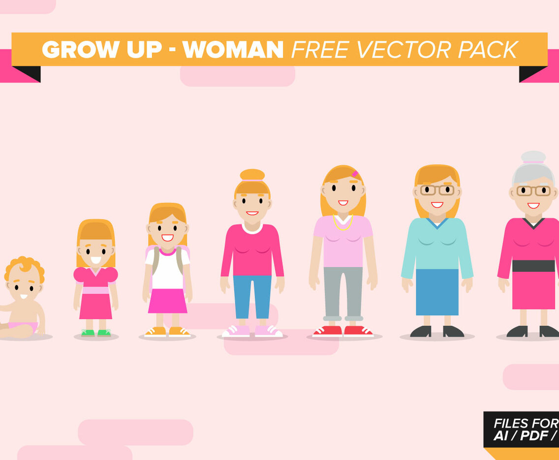 Grow Up Woman Free Vector Pack