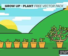 Grow Up Plant Free Vector Pack