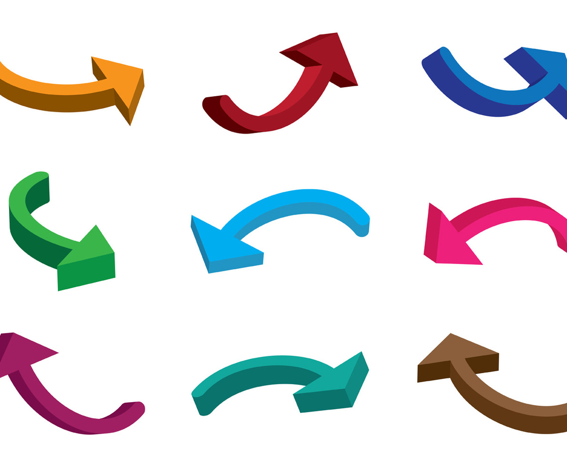 3D Fechas Arrows Vector