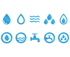 Flat Water Icon Vector Set