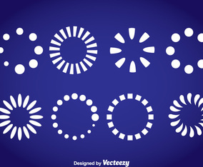 White Preloader Set Vector