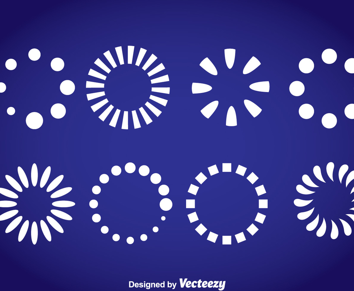 White Preloader Set Vector