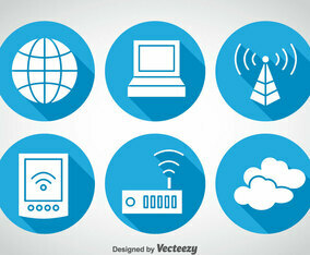 Internet Blue Circle Icons