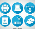 Internet Blue Circle Icons
