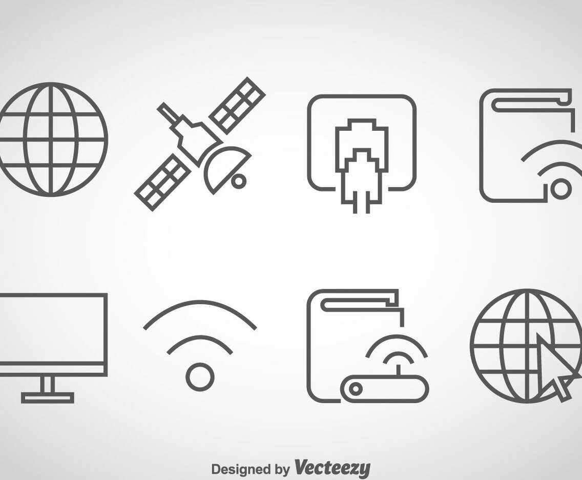 Internet Outline Icons Vector