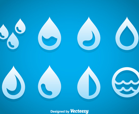 Drop Water Icons Vector