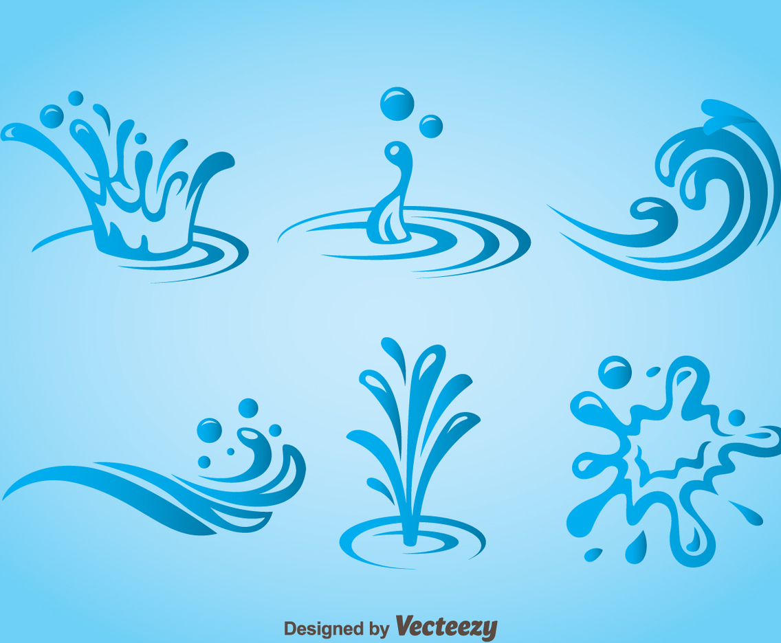 Splash Water Icons Vector